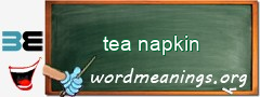 WordMeaning blackboard for tea napkin